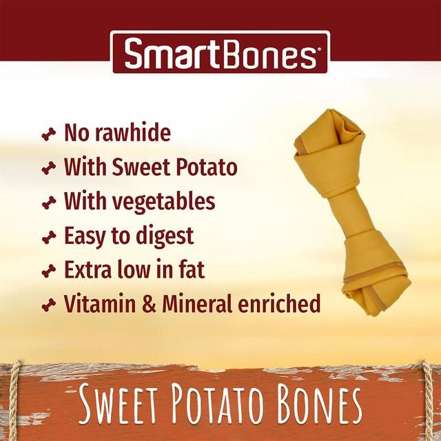 SmartBones 8 Mini Sweet Potato Rawhide Free Bones Dog Treats   128g