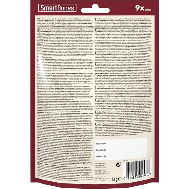 SmartBones 9 Mini Chicken Wrapped Rawhide Free Sticks Dog Treats   9 per pack