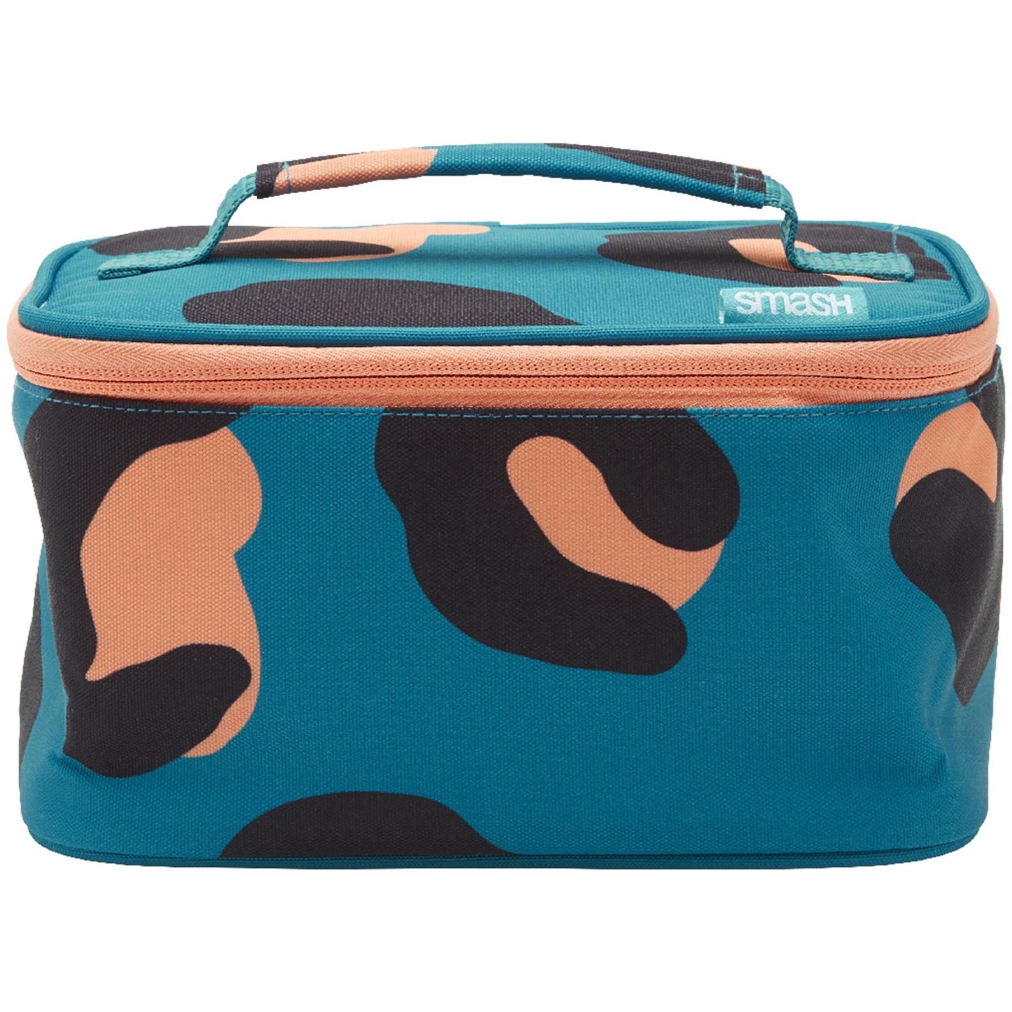 Smash Leopard Print Lunch Bag Teal &amp;amp; Orange