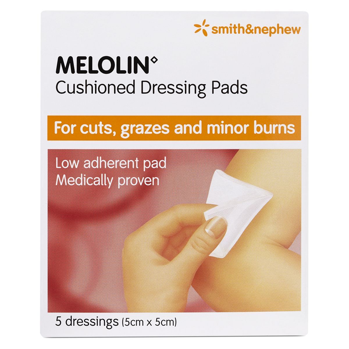 Smith &amp;amp; Nephew Melolin Cushioned Dressing Pads - 5 dressing (5x5cm)