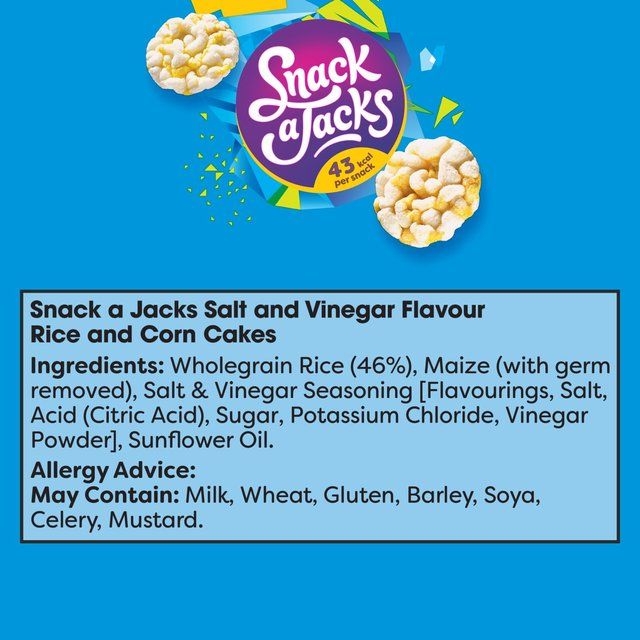 Snack a Jacks Salt &amp;amp; Vinegar Jumbo Rice Cakes   117g
