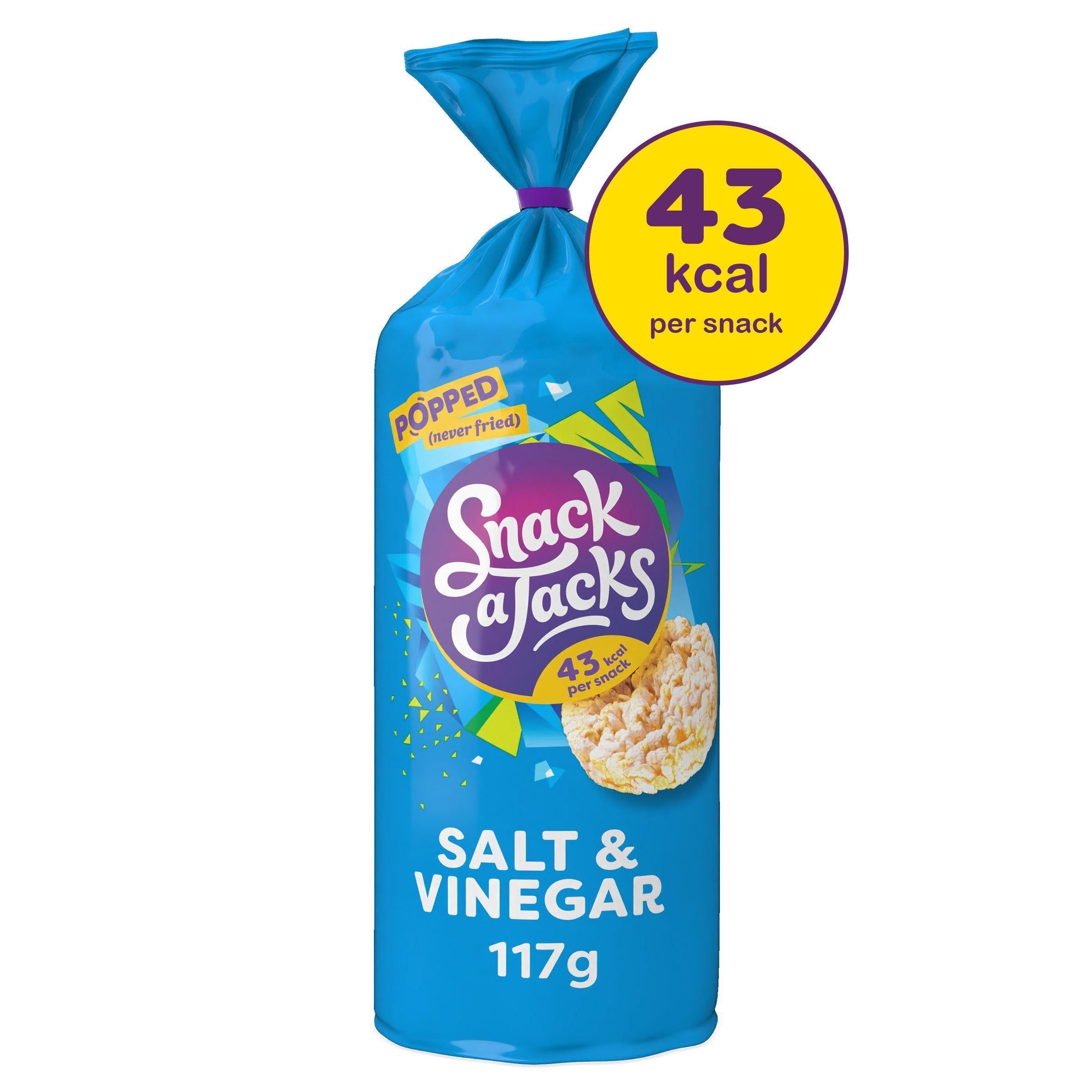 Snack a Jacks Salt &amp;amp; Vinegar Sharing Rice Cakes Crisps 117g