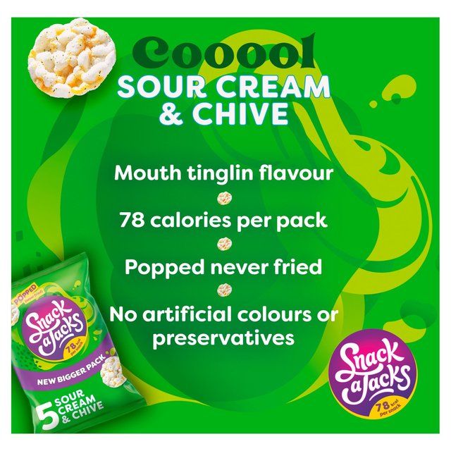 Snack a Jacks Sour Cream &amp;amp; Chive Multipack Rice Cakes   5 per pack