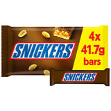 Snickers Caramel, Nougat, Peanuts &amp;amp; Milk Chocolate Snack Bars Multipack 4x41.7g