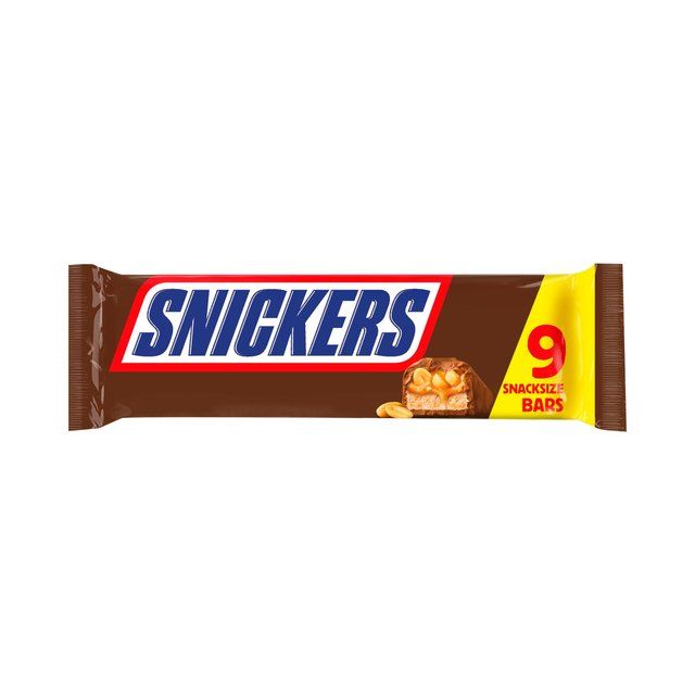 Snickers Caramel Nougat Peanuts &amp;amp; Milk Chocolate Snack Bars Multipack   9 x 35.5g