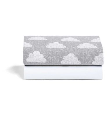 Snuz Twin Pack Fitted Crib Sheets - Cloud
