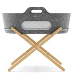 SnuzBaskit Dark Grey Moses Basket &amp;amp; Natural Stand Set
