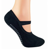 Sock Snob 2 Pairs Ladies Non Slip Yoga Socks 4-8 UK Black / 2EA