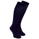 Sock Snob 2 Pairs Mens Knee High Bamboo Socks 6-11 UK Navy Blue / 2EA