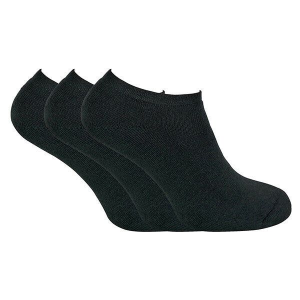 Sock Snob 3 Pk Mens Low Cut Thermal Trainer Socks 6-11 UK Black / 3EA