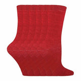 Sock Snob 6 Pk Childrens Solid Colour Cotton Socks 9-12 UK Red / 6EA
