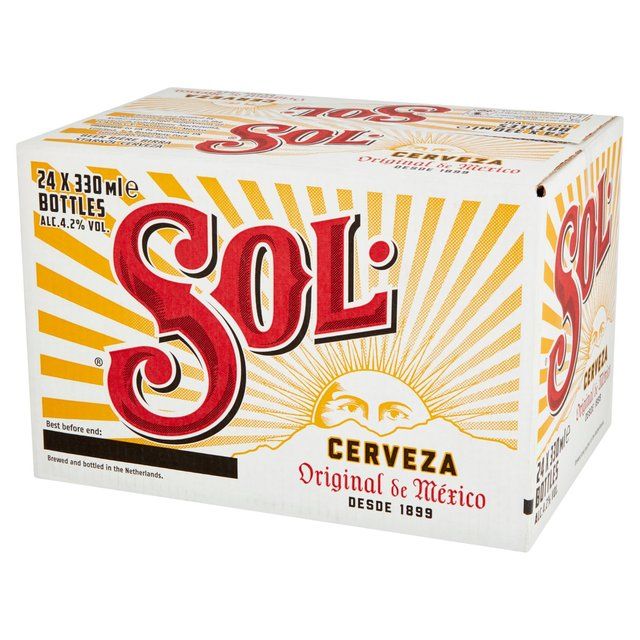Sol Lager Beer Bottles   24 x 330ml