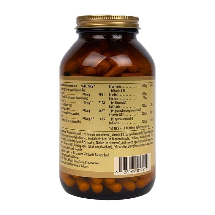 Solgar Vitamin B-Complex 100 Extra High Potency 250 Vegi Capsules