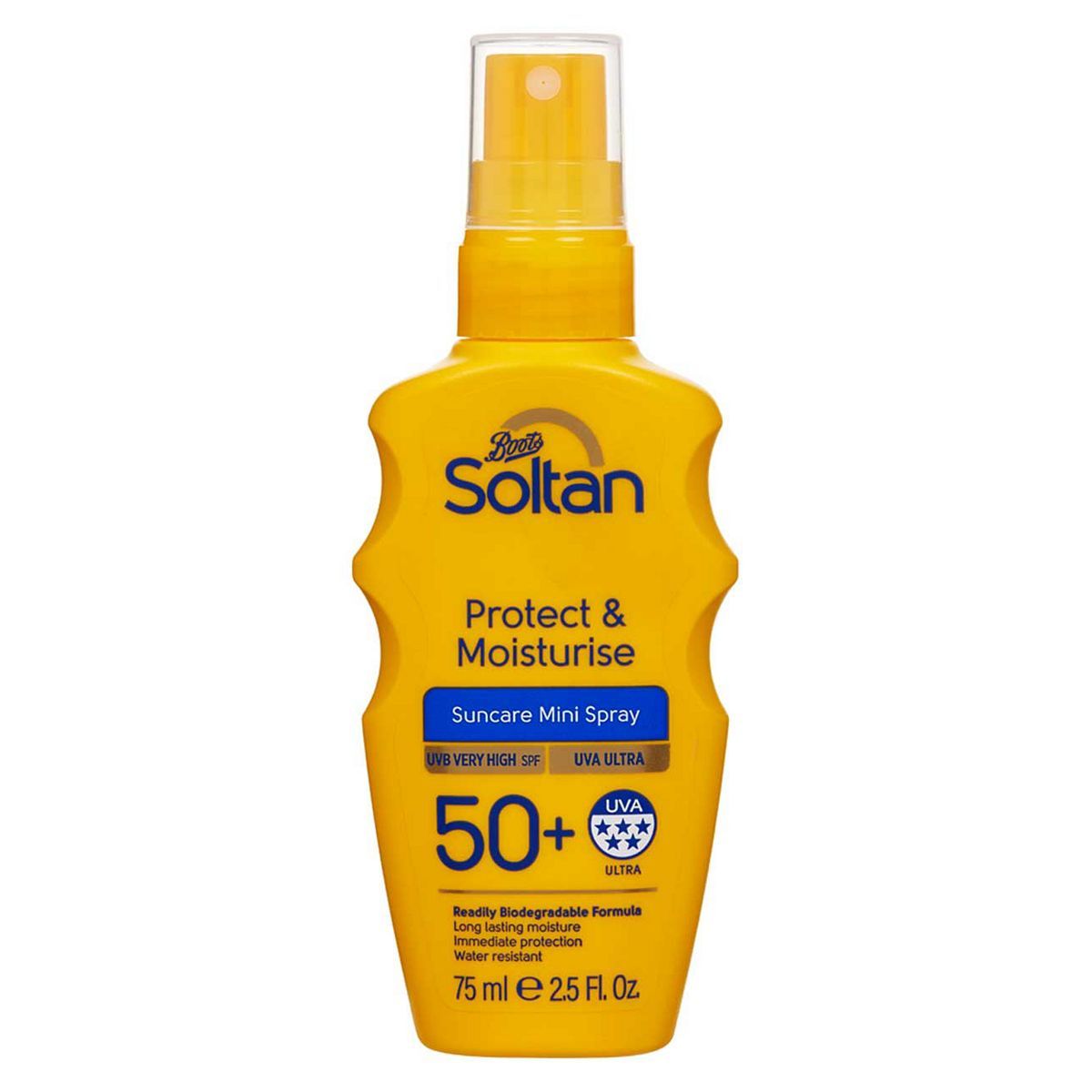 Soltan Protect &amp;amp; Moisturise SPF50+ 75ml Mini Sun Cream Spray