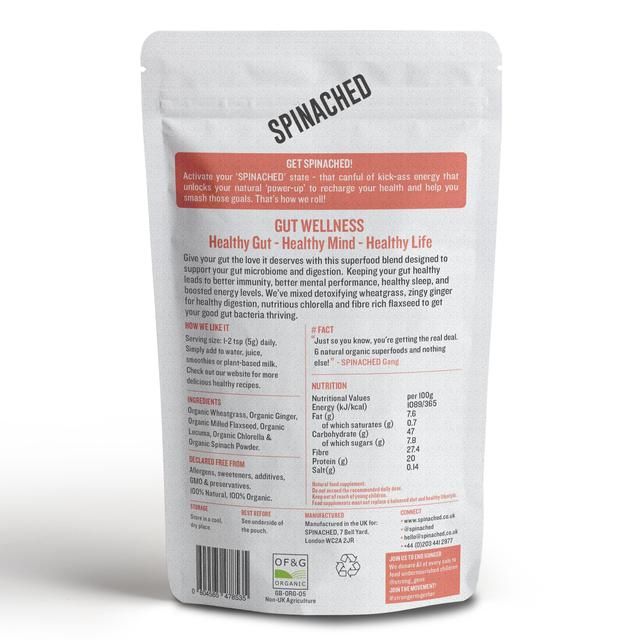 Spinached Organic Gut Wellness Probiotic Growth &amp;amp; Digestion supplement   200g