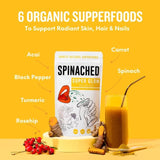 Spinached Organic Super Glow Skin Hair &amp;amp; Nails Superfood Supplement Powder   200g
