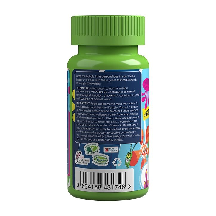 SpongeBob SquarePants Nickelodeon Brain Formula Orange &amp;amp; Pineapple 60 Chewables