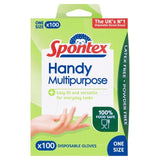Spontex Handy Multi-Purpose Disposable Gloves Latex Free &amp;amp; Powder Free   100 per pack