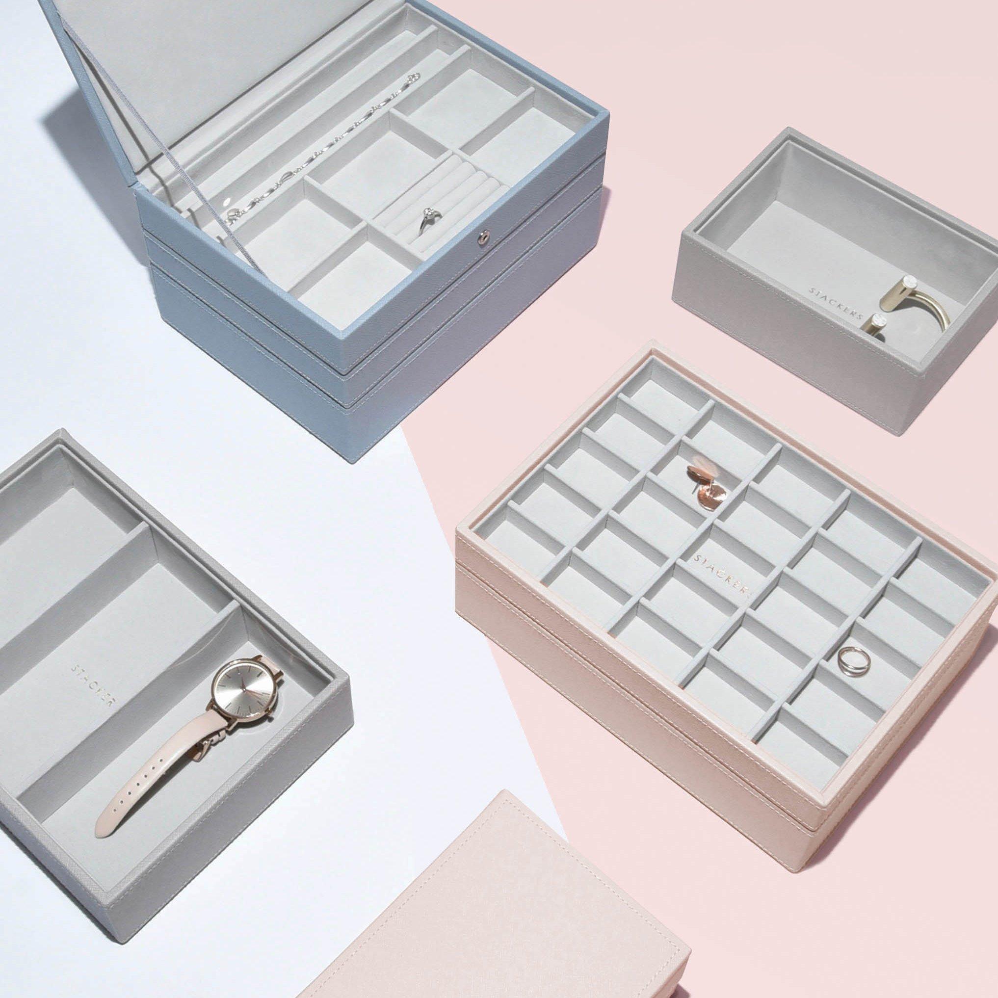Stackers Pebble Grey watch and accessories storage tray (British brand)