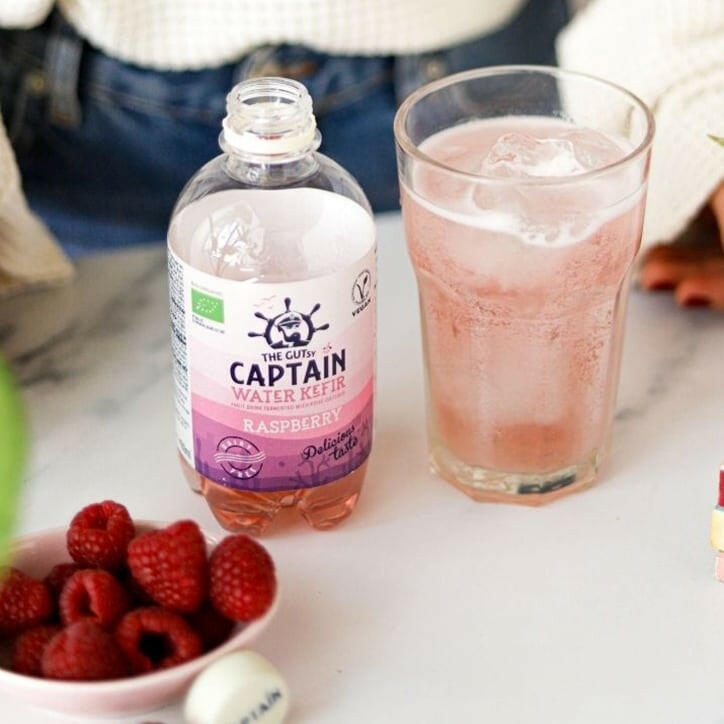 The GUTsy Captain Kombucha California Raspberry Bio-Organic Drink 400ml GOODS Holland&Barrett