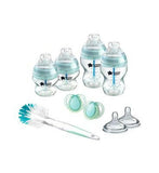 Tommee Tippee Advanced Anti-Colic Newborn Starter Set for Colicky Babies, 4 x Bottles, 2 x Teats, Vented Anti-Colic Wand Baby Accessories & Cleaning Boots   