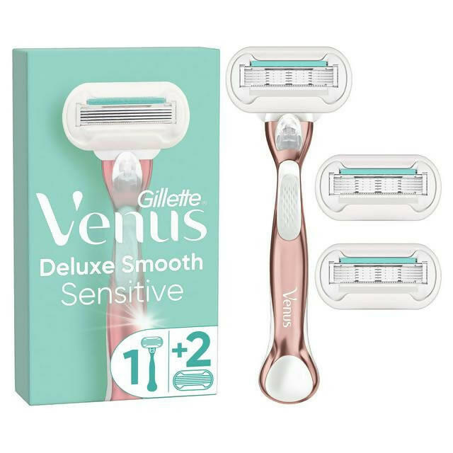 Venus Deluxe Smooth Sensitive RoseGold Razor - 3 Blades GOODS Sainsburys   