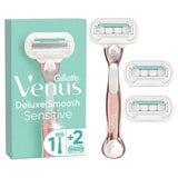 Venus Deluxe Smooth Sensitive RoseGold Razor - 3 Blades GOODS Sainsburys   